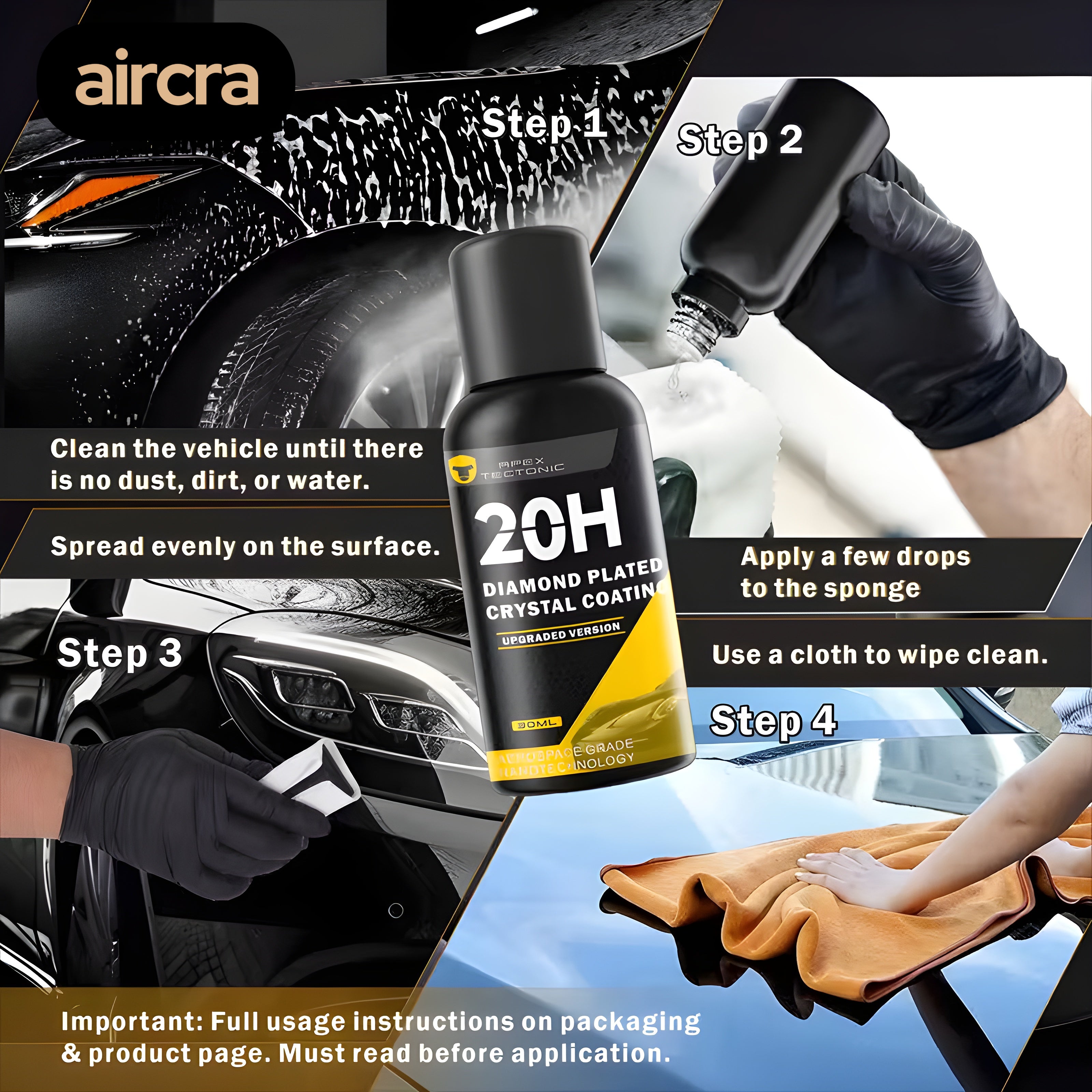 20H Graphone Ceramic Coating – BeadLock Technology (30ml / 1.01oz) | Premium Long-Lasting